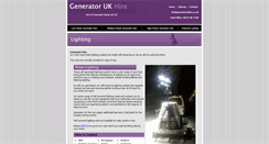 Desktop Screenshot of lighting.generatorukhire.co.uk